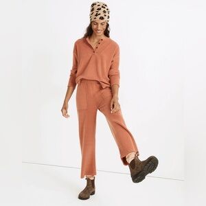 Madewell Make Weekends Longer MWL Cozybrushed Brick Rust Fleece Lounge Set
